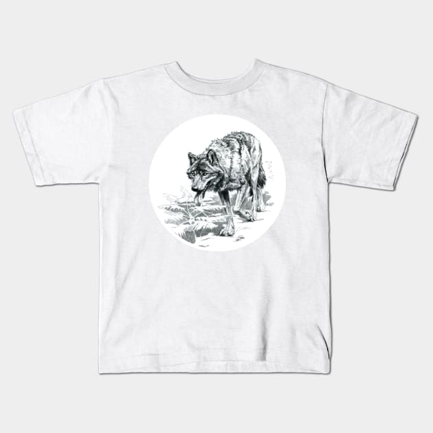 Hunting wolf Kids T-Shirt by SakalDesign